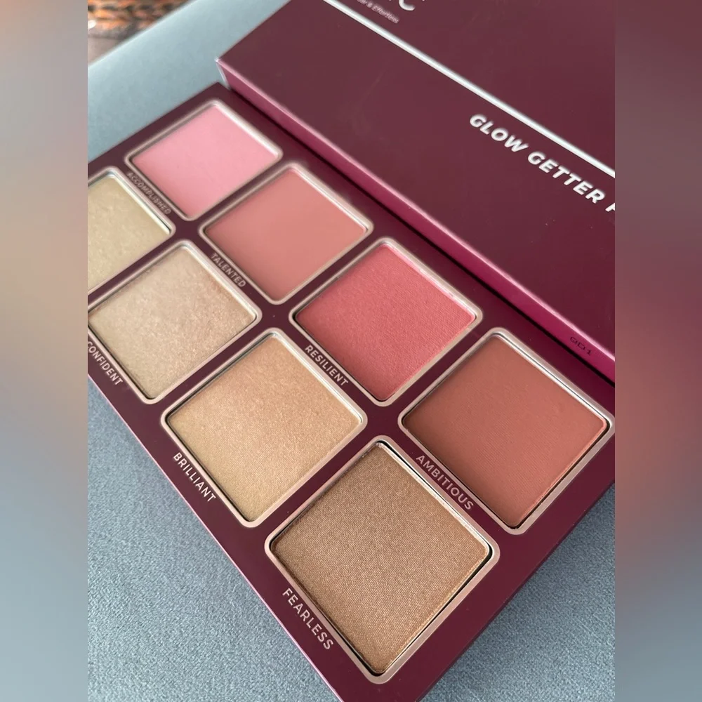 Blinc Glow Getter Face Palette, Cheek Palette with Highlighters, Blush & Contour